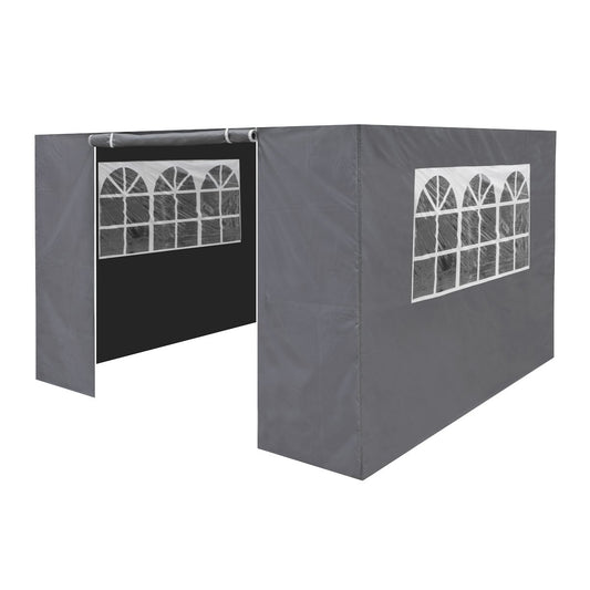 Dellonda DG145 Premium Side Walls/Doors/Windows for Gazebo/Marquee Fits 2 x 2m Models - Grey - McCormickTools