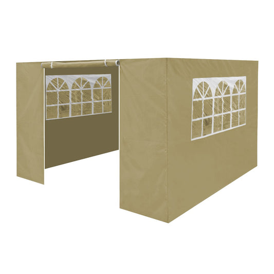 Dellonda DG146 Premium Gazebo/Marquee Side Walls/Doors/Windows Fits 3 x 3m Models - Beige - McCormickTools