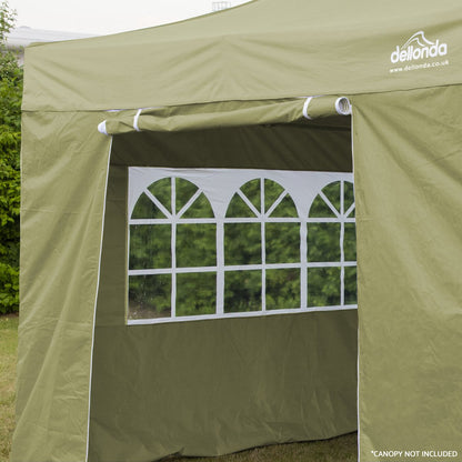 Dellonda DG146 Premium Gazebo/Marquee Side Walls/Doors/Windows Fits 3 x 3m Models - Beige