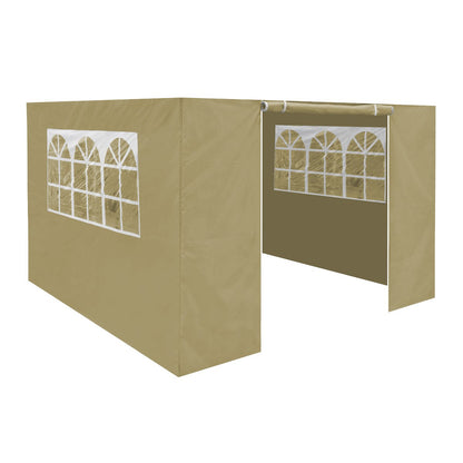 Dellonda DG146 Premium Gazebo/Marquee Side Walls/Doors/Windows Fits 3 x 3m Models - Beige