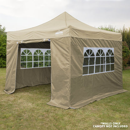 Dellonda DG146 Premium Gazebo/Marquee Side Walls/Doors/Windows Fits 3 x 3m Models - Beige