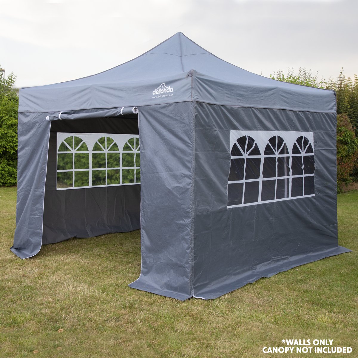 Dellonda DG149 Premium Gazebo/Marquee Side Walls/Doors/Windows Fits 3 x 3m Models - Grey - McCormickTools