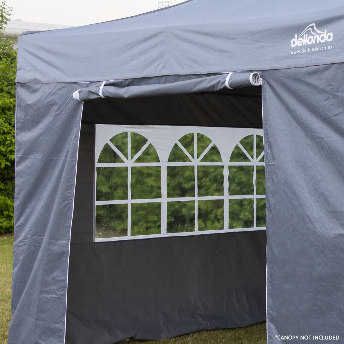 Dellonda DG149 Premium Gazebo/Marquee Side Walls/Doors/Windows Fits 3 x 3m Models - Grey - McCormickTools