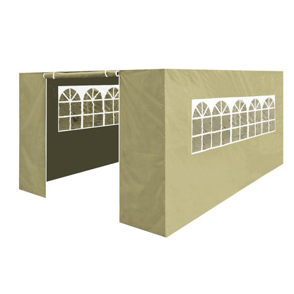 Dellonda DG150 Premium Side Walls/Doors/Windows for Gazebo/Marquee Fits 3 x 4.5m Models - Beige - McCormickTools