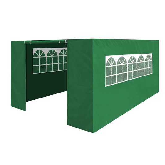 Dellonda DG152 Premium Side Walls/Doors/Windows for Gazebo/Marquee Fits 3 x 4.5m Models - Dark Green - McCormickTools