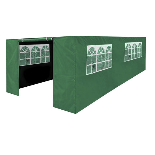 Dellonda DG156 Premium Side Walls/Doors/Windows for Gazebo/Marquee Fits 3 x 6m Models - Dark Green - McCormickTools