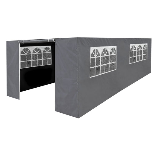 Dellonda DG157 Premium Side Walls/Doors/Windows for Gazebo/Marquee Fits 3 x 6m Models - Grey - McCormickTools