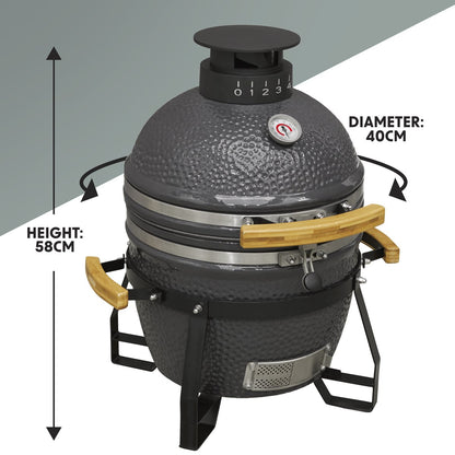 Dellonda DG158 Deluxe 16"(40cm) Ceramic Kamado Style BBQ Grill/Oven/Smoker - McCormickTools