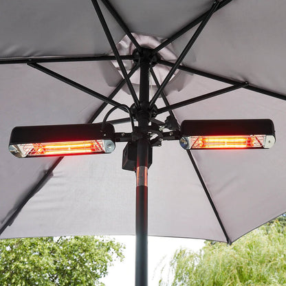 Dellonda DG176 Folding Parasol/Gazebo/Patio Outdoor Infrared Heater Two Panels Extra Long 5M Cable 1600W