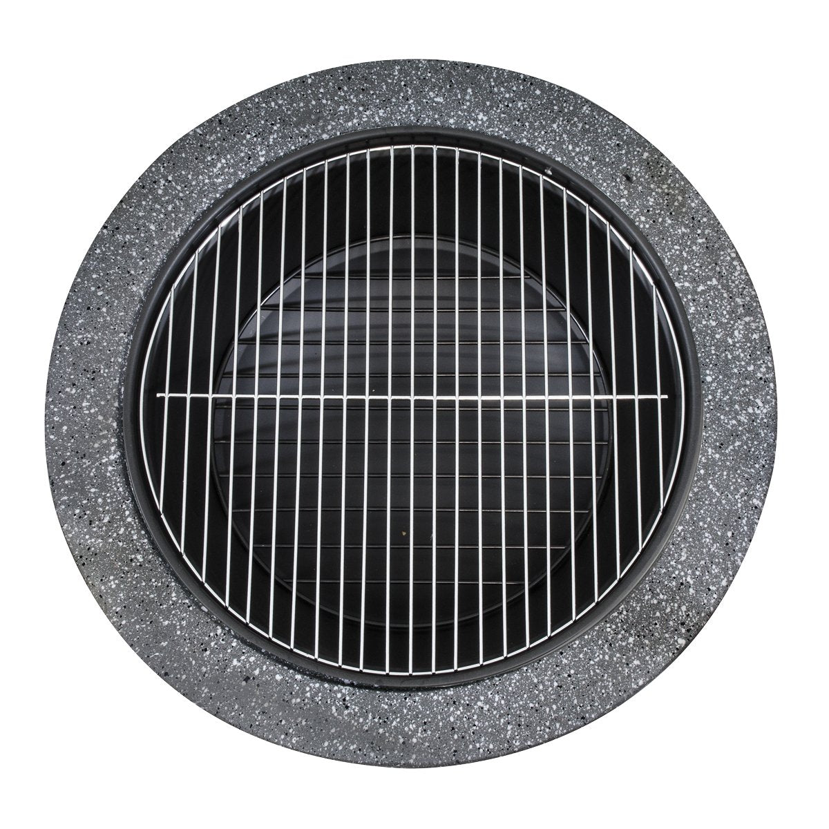 Dellonda DG191 Round MgO Fire Pit with BBQ Grill Ø75cm Safety Mesh Screen - Dark Grey - McCormickTools