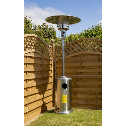 Dellonda DG2 13kW Stainless Steel Commercial Gas Outdoor Garden Patio Heater Wheels