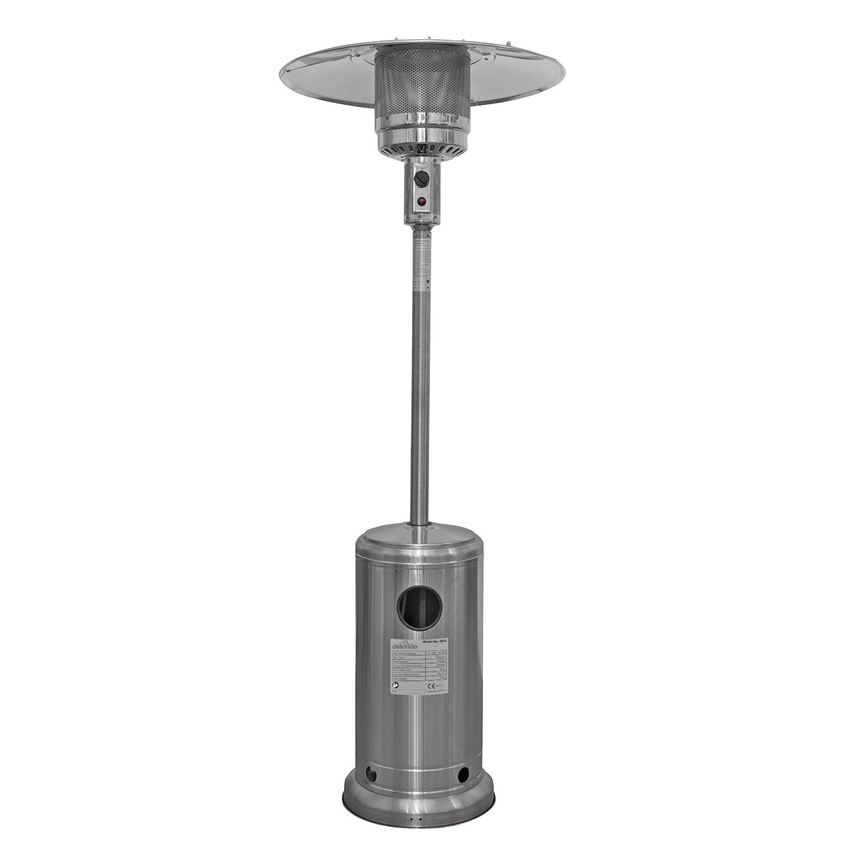 Dellonda DG2 13kW Stainless Steel Commercial Gas Outdoor Garden Patio Heater Wheels