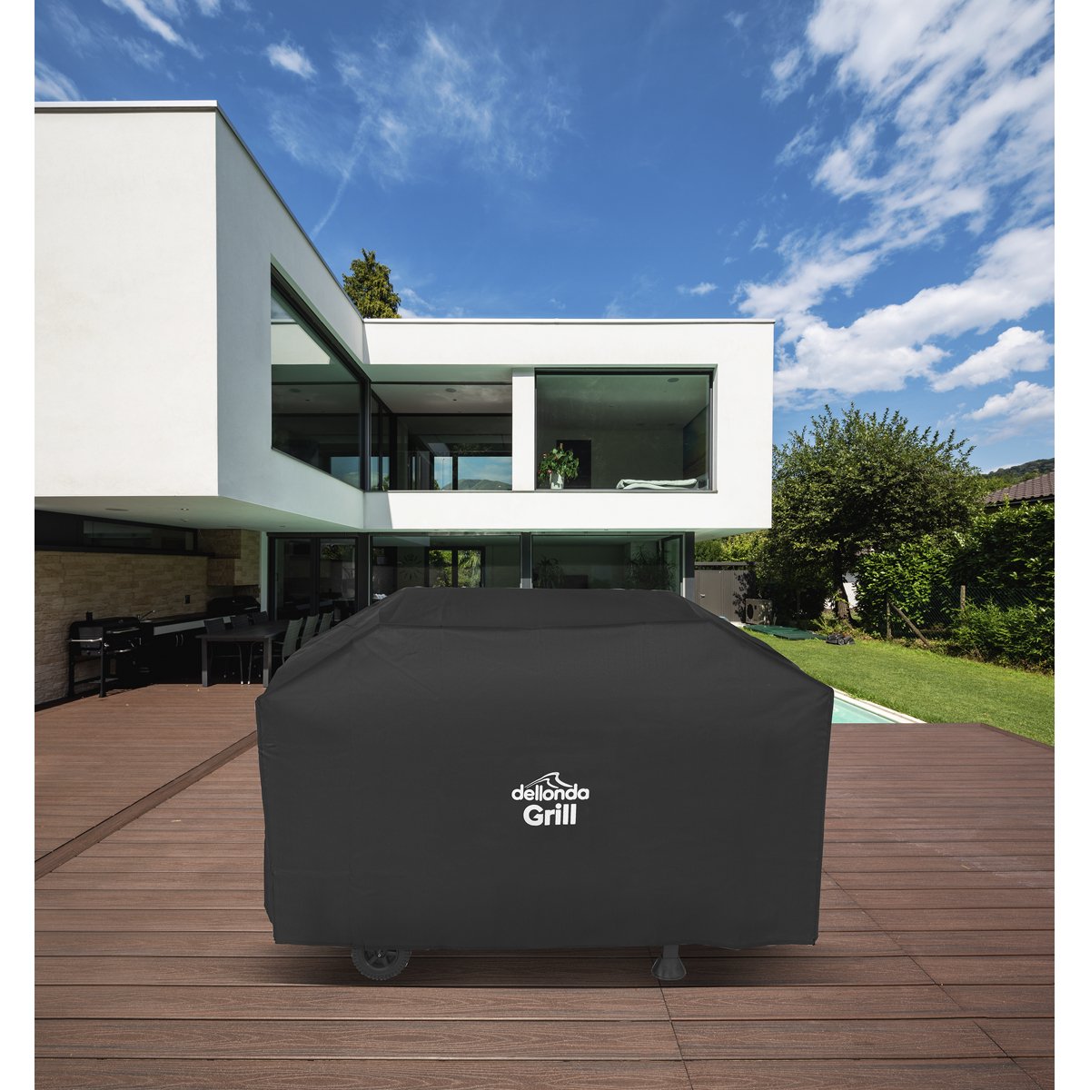 Dellonda DG20 Black PVC Cover for BBQs Water - Resistant 1370 x 920mm