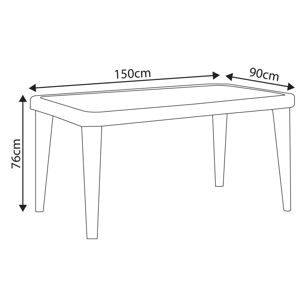 Dellonda DG206 Outdoor Dining Table Weather Resistant Glass Table 90x150cm - McCormickTools