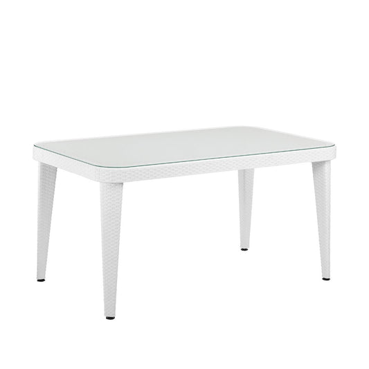 Dellonda DG210 Outdoor Dining Table Weather Resistant Body Glass Table 90x150cm - McCormickTools