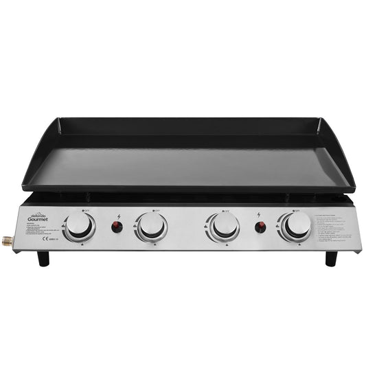 Dellonda DG23 4 Burner Portable Gas Plancha 10kW BBQ Griddle Stainless Steel - McCormickTools