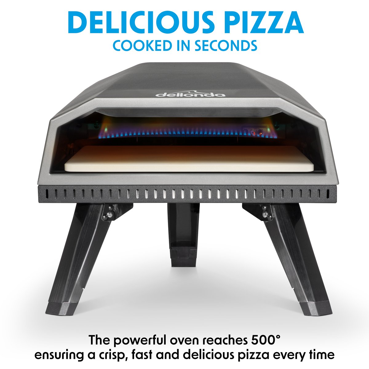 Dellonda DG257 Gas Pizza Oven with Gas Regulator Water Resistant Cover/Carry Bag & 12" Pizza Peel