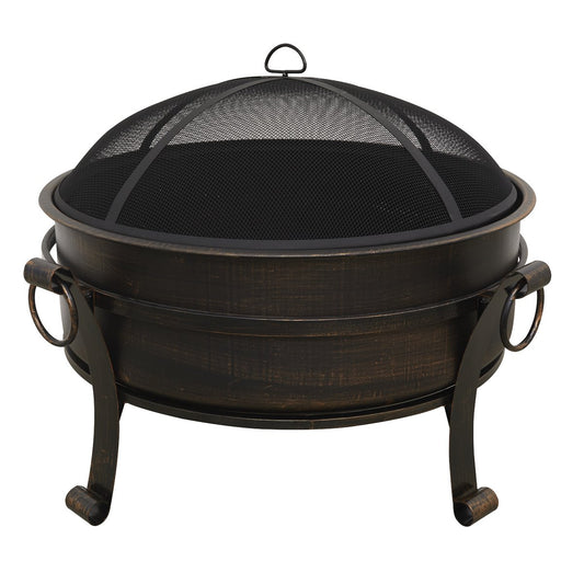 Dellonda DG42 30" Deluxe 2 - in - 1 Outdoor Fire Pit & Coffee Table Antique Bronze Effect