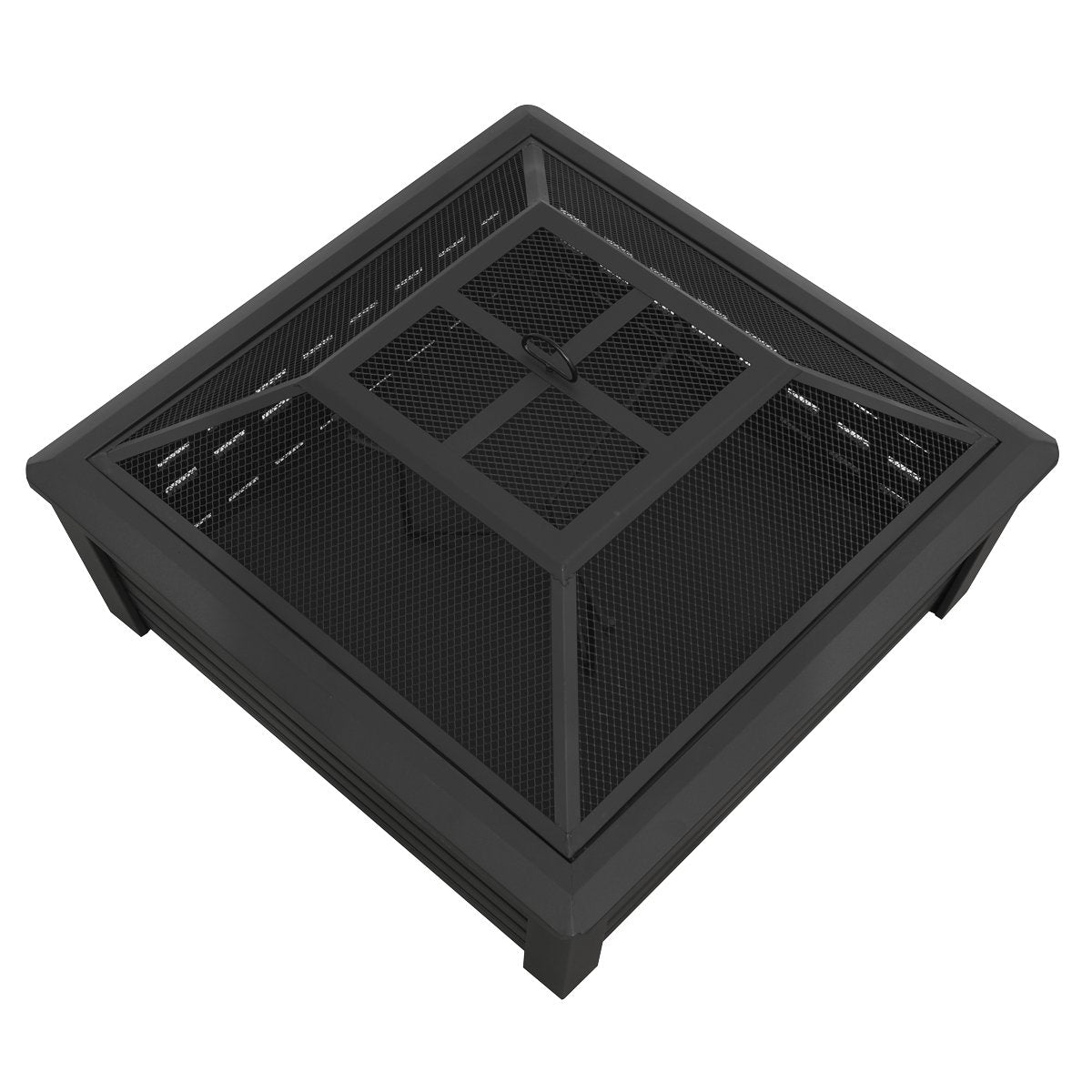 Dellonda DG43 35" Square Outdoor Fire Pit Black - McCormickTools