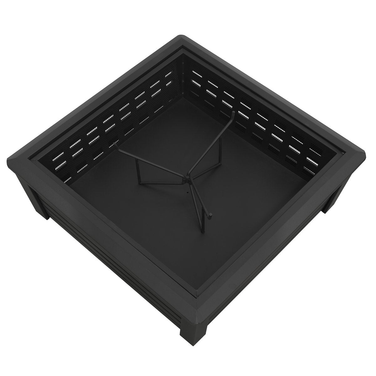 Dellonda DG43 35" Square Outdoor Fire Pit Black - McCormickTools