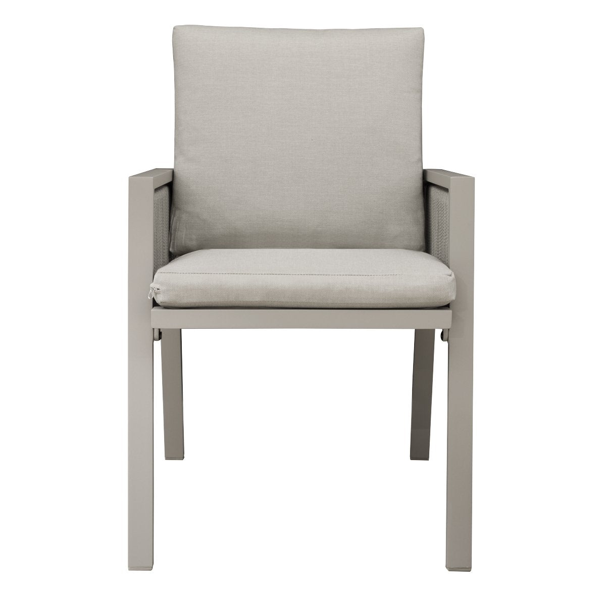 Dellonda DG49 Fusion Garden/Patio Dining Chair with Armrests Set of 6 Light Grey - DG49