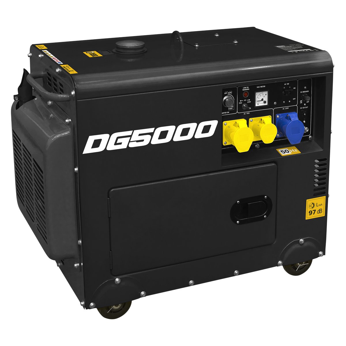 Dellonda DG5000 Diesel Generator - 4 - Stroke Engine 5000W 110/230V