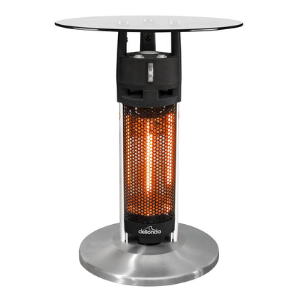 Dellonda DG62 Bistro Table with 1200W Heater 65cm Black/Stainless Steel