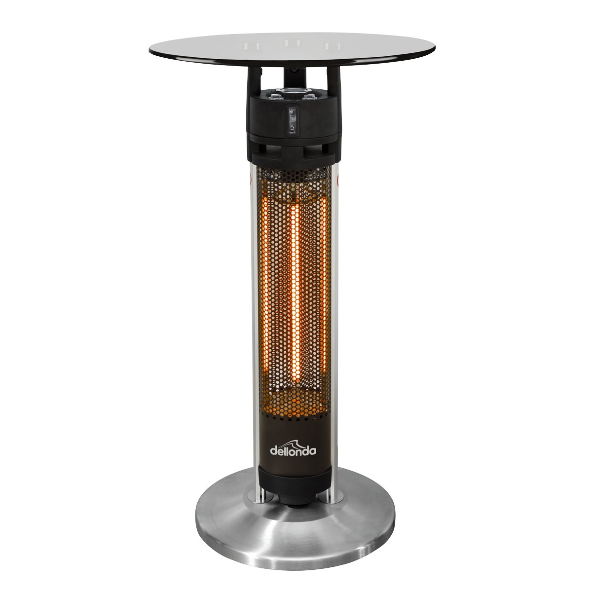 Dellonda DG63 Bistro Table with 1600W Heater 95cm Black/Stainless Steel