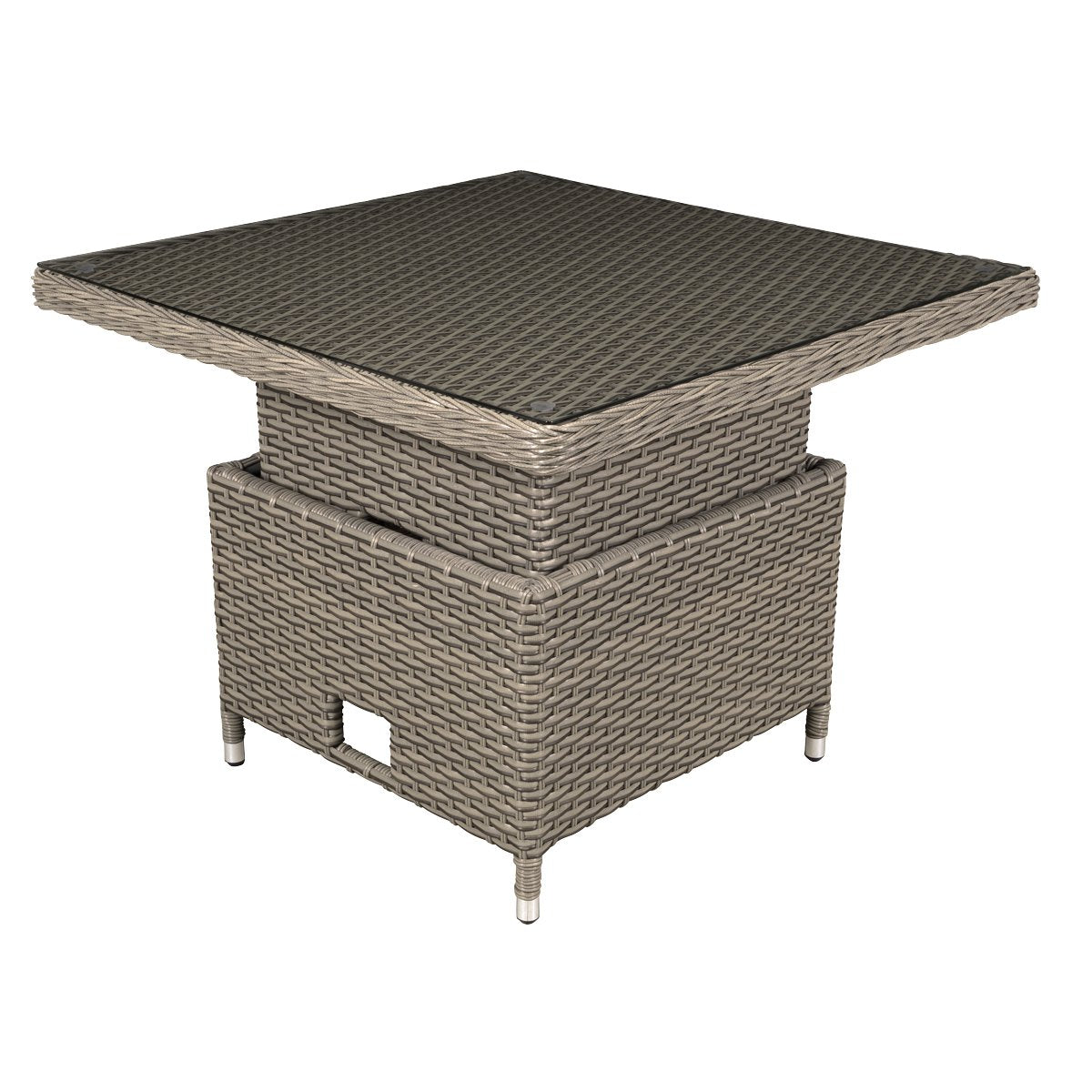 Dellonda DG73 Chester Rattan Wicker Adjustable Outdoor Dining Table Brown