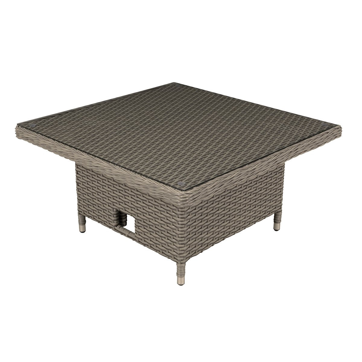 Dellonda DG73 Chester Rattan Wicker Adjustable Outdoor Dining Table Brown