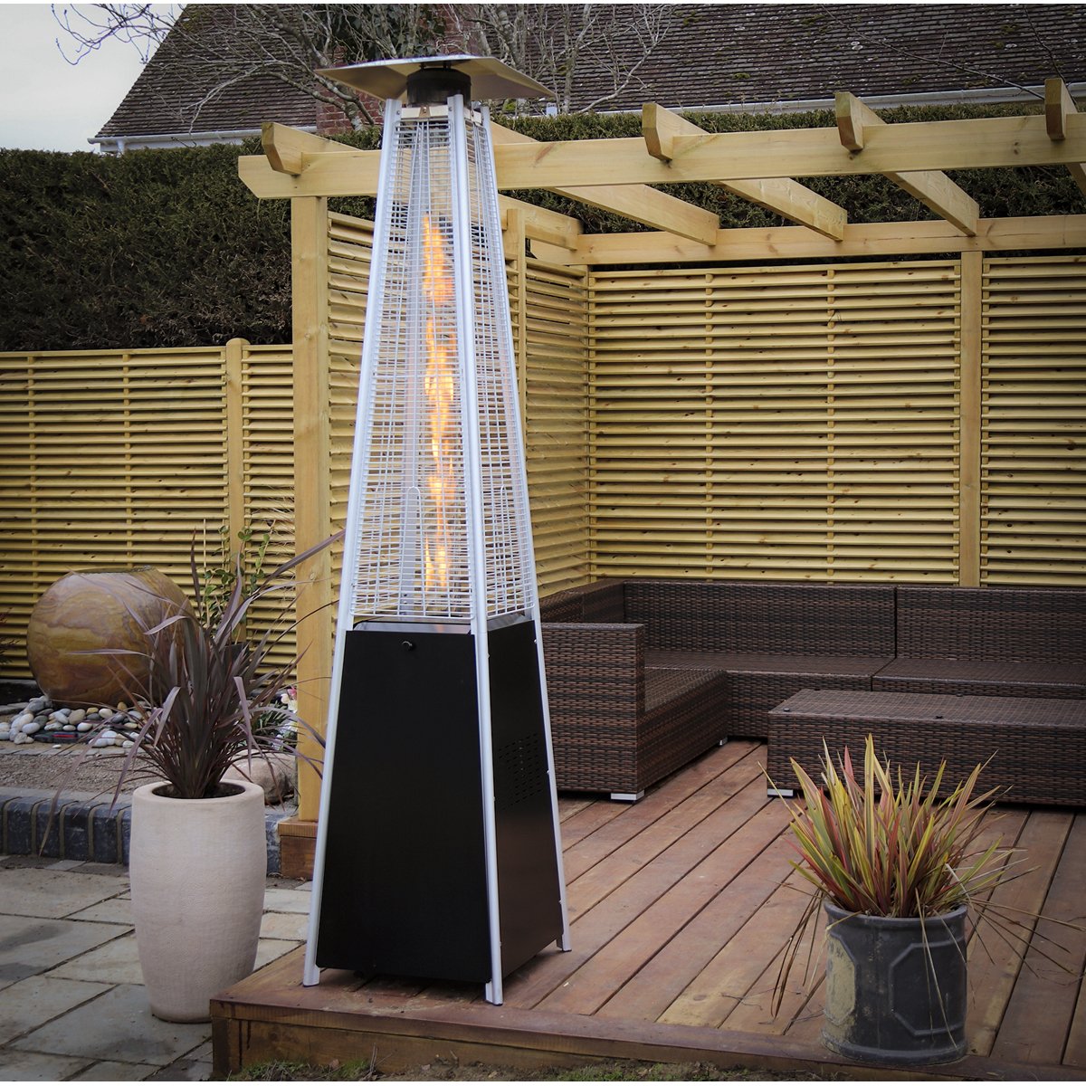 Dellonda DG98 Pyramid Gas Outdoor Garden Patio Heater 13kW Commercial & Home Use