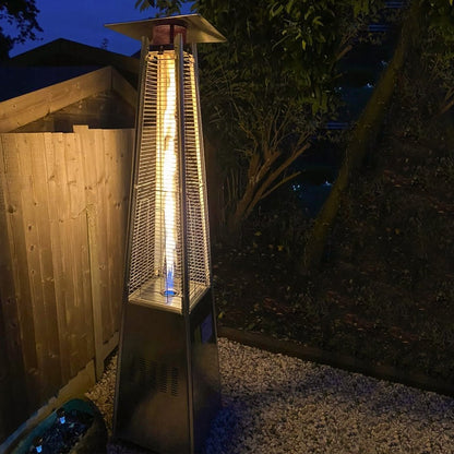 Dellonda DG99 13kW Pyramid Gas Patio Heater 13kW Commercial/Garden Use - Stainless Steel