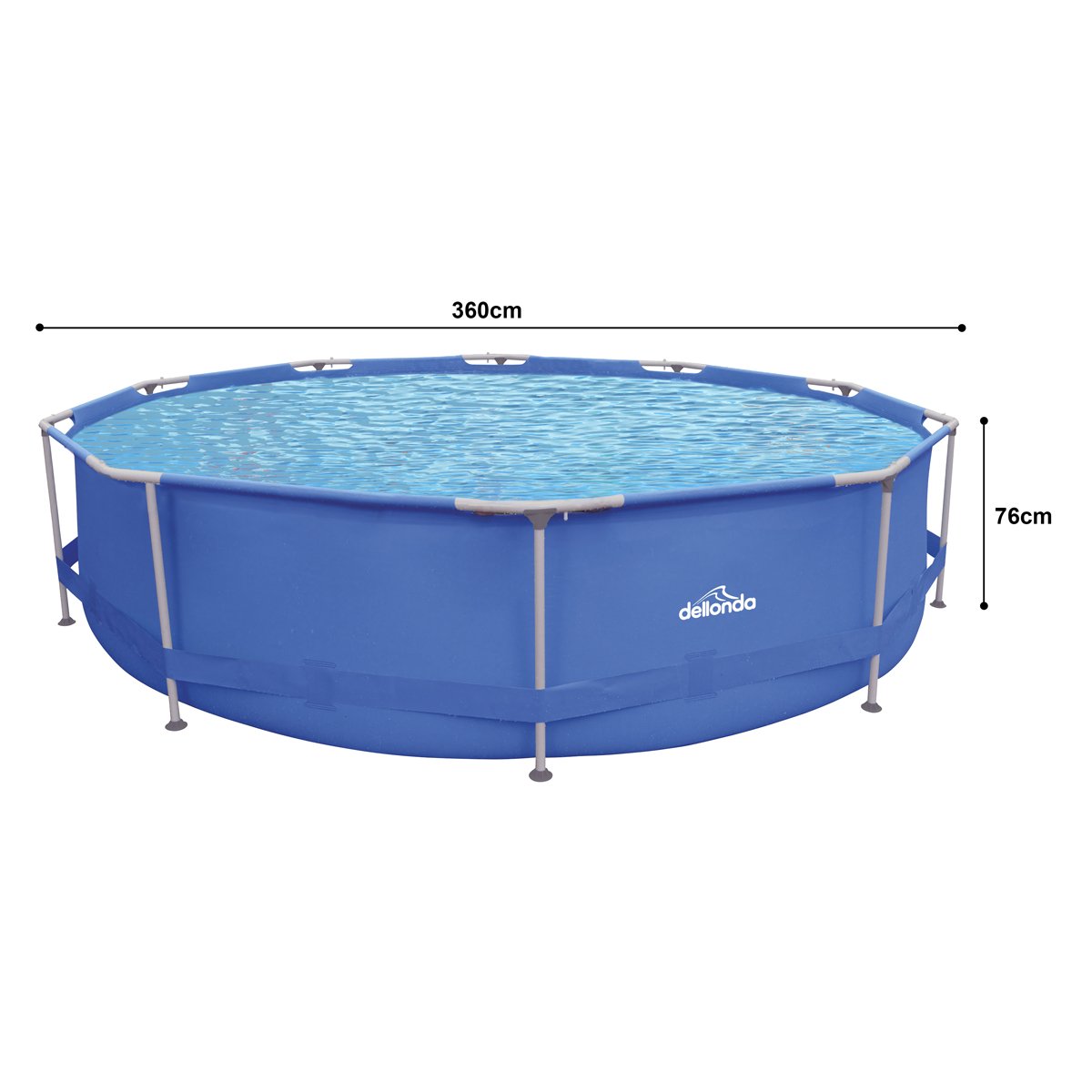 Dellonda DL20 12ft Steel Frame Swimming Pool Round with Filter Pump Blue