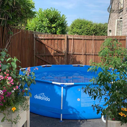 Dellonda DL20 12ft Steel Frame Swimming Pool Round with Filter Pump Blue