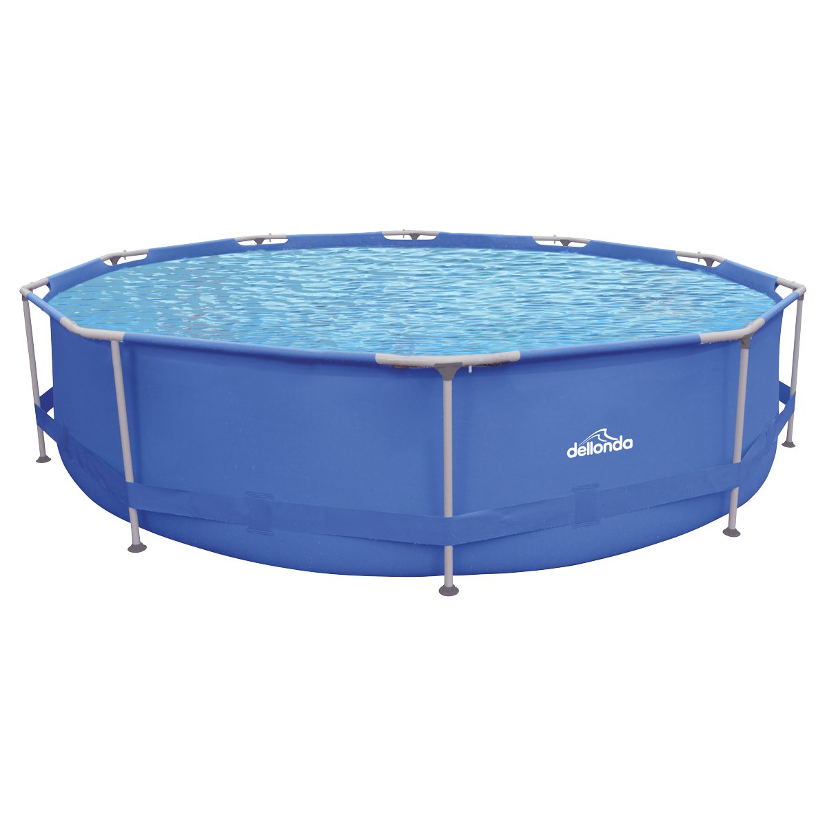 Dellonda DL20 12ft Steel Frame Swimming Pool Round with Filter Pump Blue