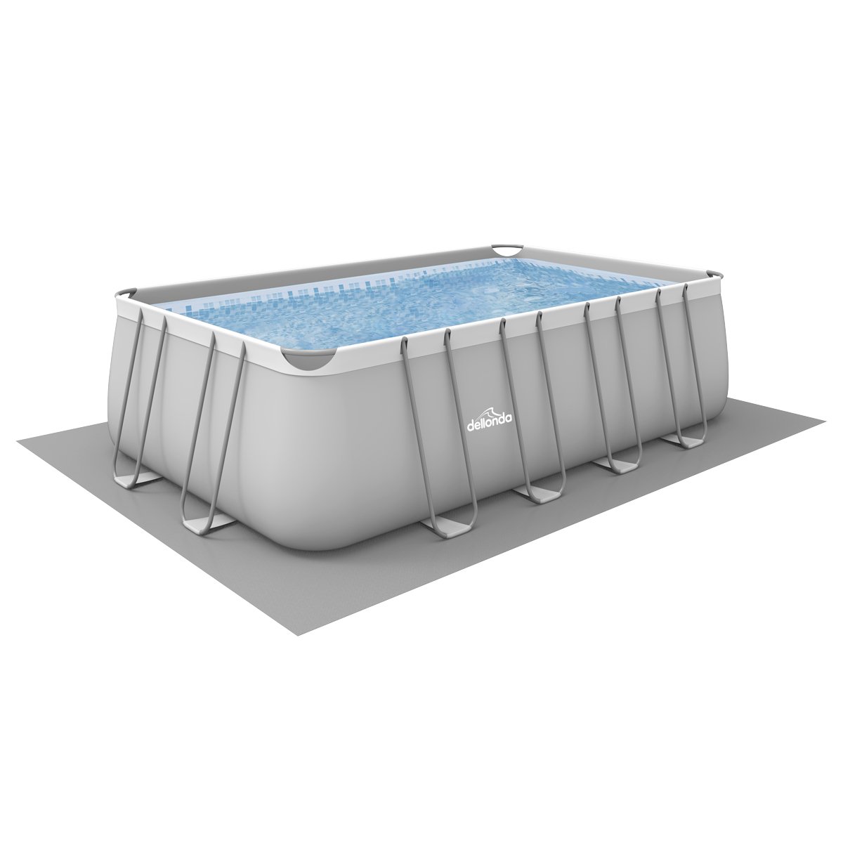 Dellonda DL22 18ft Deluxe Steel Frame Swimming Pool Rectangular with Filter Pump