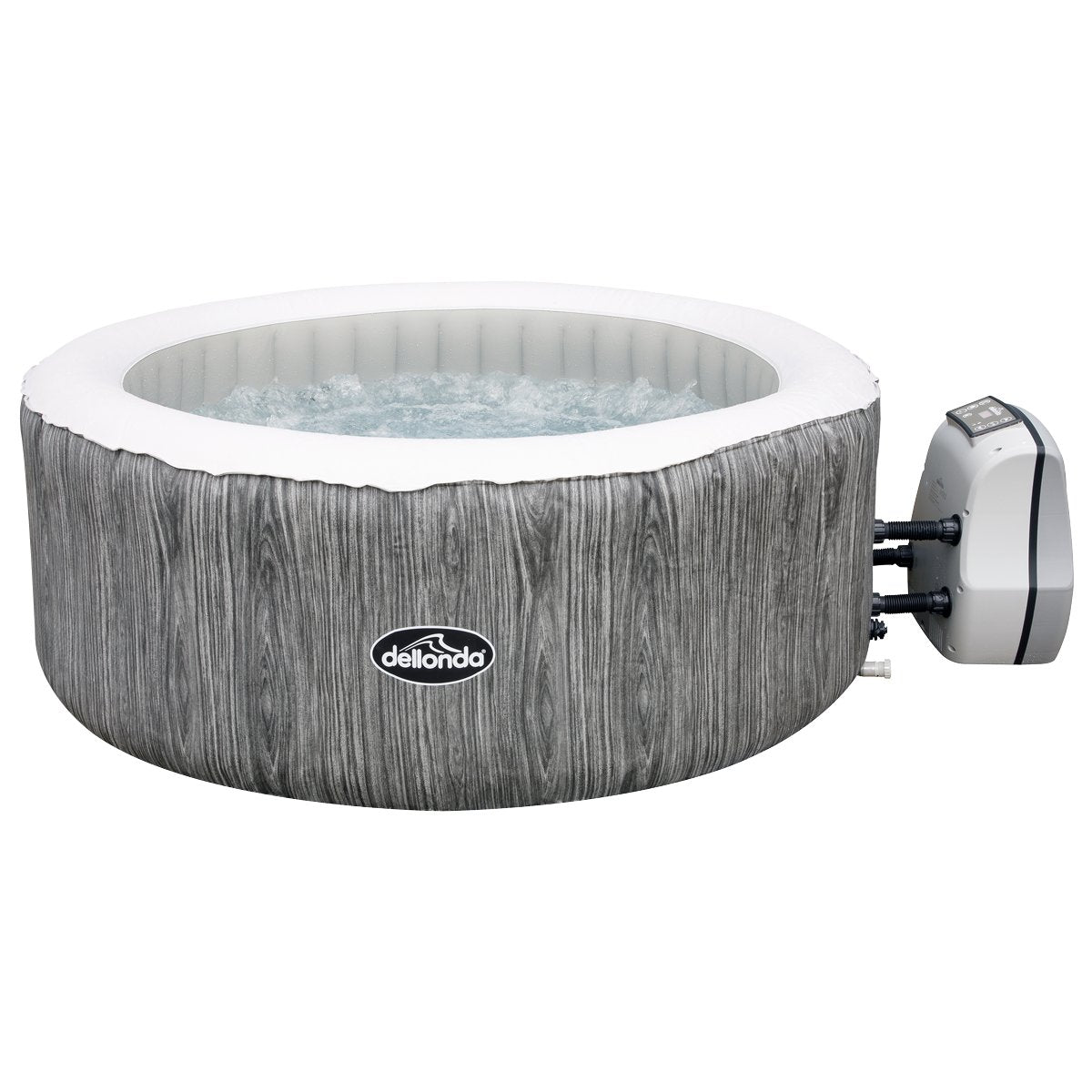 Dellonda DL88 2 - 4 Person Inflatable Hot Tub Spa with Smart Pump - Wood Effect