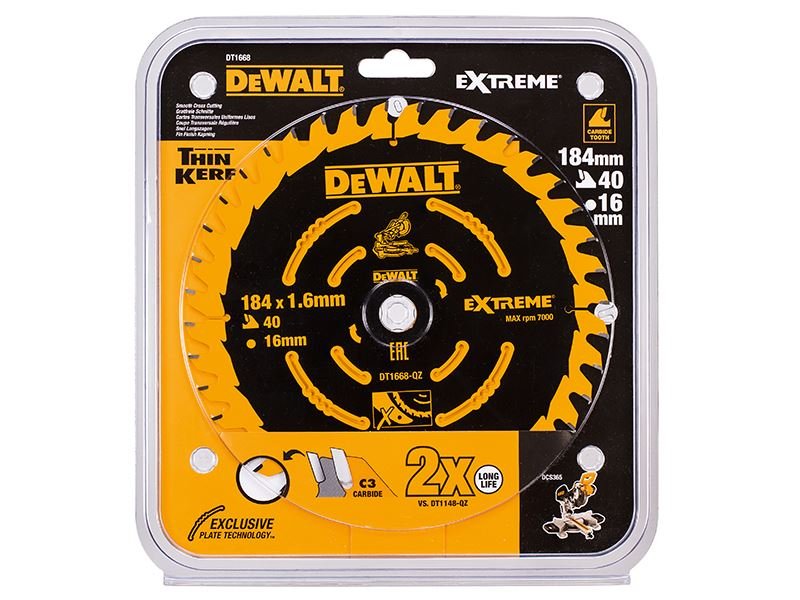 Dewalt Cordless Mitre Saw Blade For Dcs365 184 X 16mm X 40t