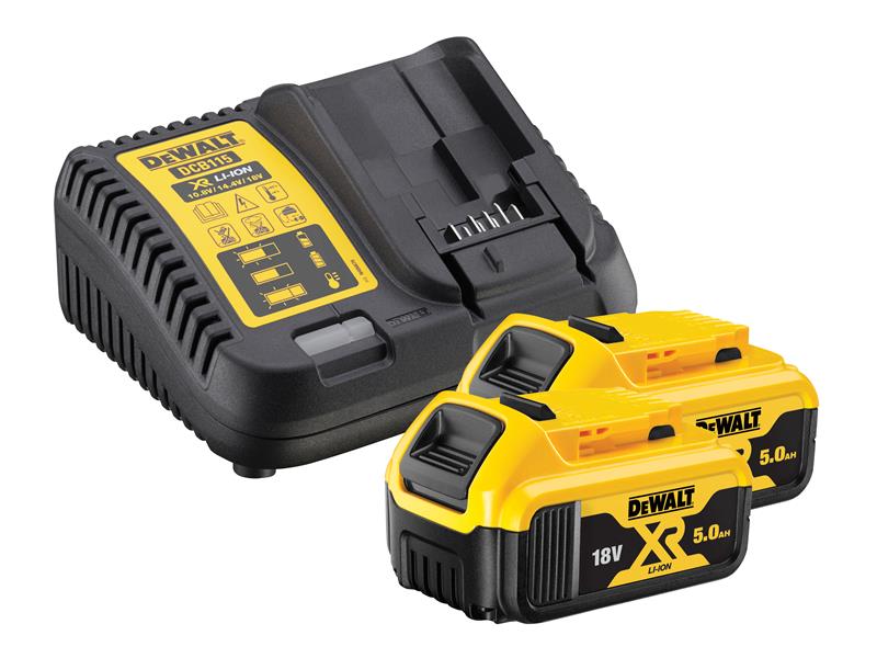 Dewalt DCB184B2C XR Charger & Battery Set 18V 2 x 5.0Ah Li - ion