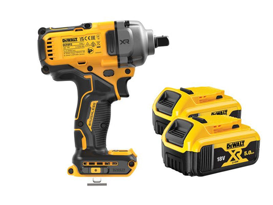 Dewalt DCF892P2T XR BL High Torque 1/2in Impact Wrench 18V 2 x 5.0Ah Li - ion - McCormickTools