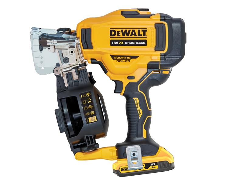 Dewalt DCN45RND2 XR Brushless Roofing Coil Nailer 18V 2 x 2.0Ah Li - ion