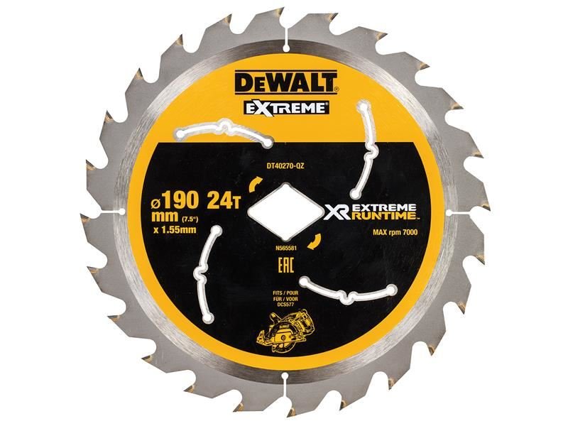 Dewalt Extreme Runtime Flexvolt Circular Saw Blade 190mm X Diamond X 24t