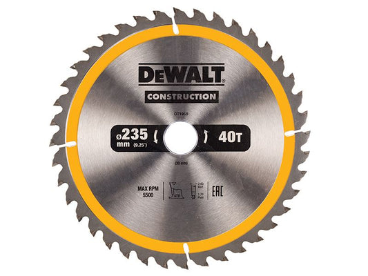 Dewalt Portable Construction Circular Saw Blade 235 X 30mm X 40t