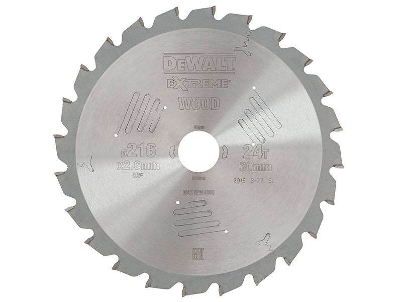 Dewalt Series 60 Circular Saw Blade 216 X 30mm X 24t Atb/Neg