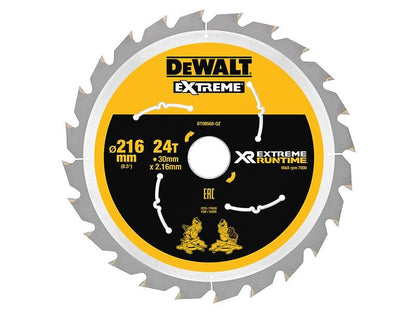 Dewalt Xr Flexvolt Circular Saw Blade 216 X 30mm X 24t