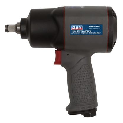 Sealey SA201 Air Impact Wrench 1/2"Sq Drive Composite - Twin Hammer