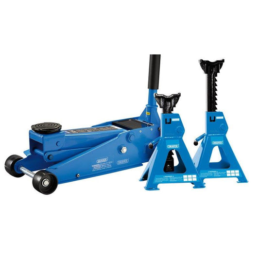 Draper 07290 Trolley Jack and Axle Stand Kit 3 Tonne