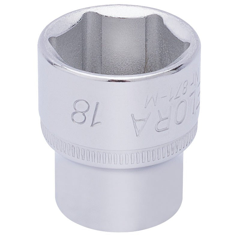 Elora 18mm 3/8" Square Drive Hexagon Socket 15235