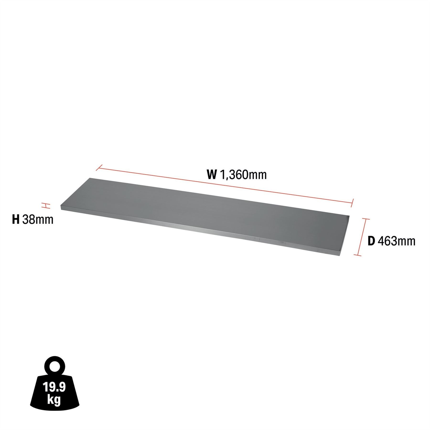 Draper 33172 BUNKER Modular Stainless Steel Worktop 1360mm