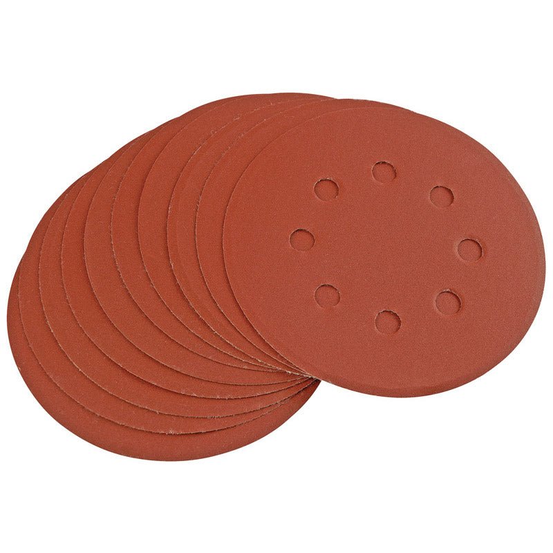 Draper Ten 125mm 320 Grit Hook and Loop Sanding Discs 44342